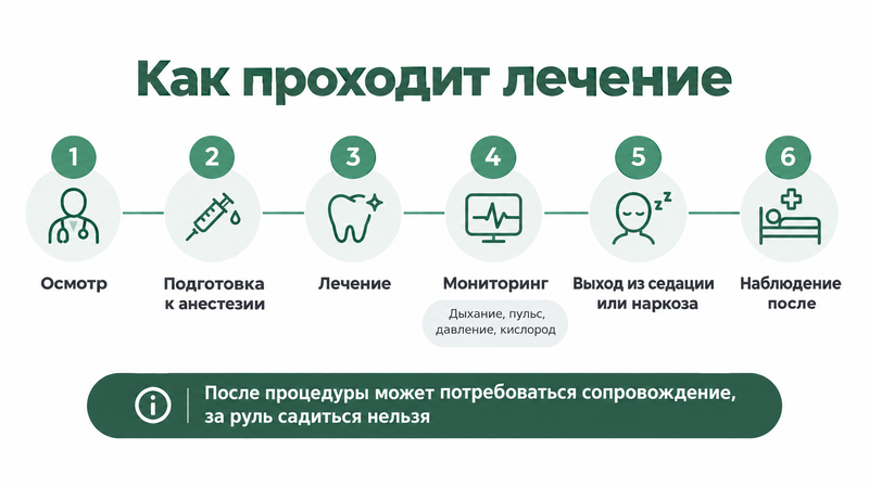 Как проходит лечение под наркозом или седацией